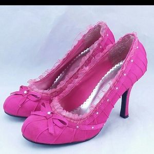 Size 9 pulse pink bow 3" heels